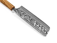 Damastmesser Nakiri 165 SG2, 63 Lagen, Olive 8 Damastmesser Nakiri 165 SG2, 63 Lagen, Olive – Bild 6