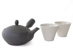 Japanisches Teeservice Teppachu Kurokusube, 3-teilig, Banko Yaki -Berühmter Geschirr Laden japanisches teeservice teppachu kurokusube 3 teilig banko yaki 1