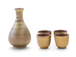 Sake Set Gold, 1 Karaffe, 4 Becher -Berühmter Geschirr Laden sake set gold 1 karaffe 4 becher 1