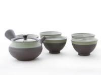 Teeservice Kurofukugata Midorierimaki, 6-teilig